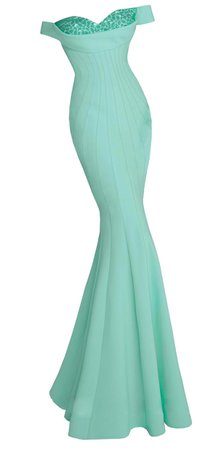 Dress long mermaid green