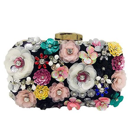 Black Vintage Women Flower Clutch Purse Evening Bags and Clutches Bridal Wedding Party Handbags: Handbags: Amazon.com