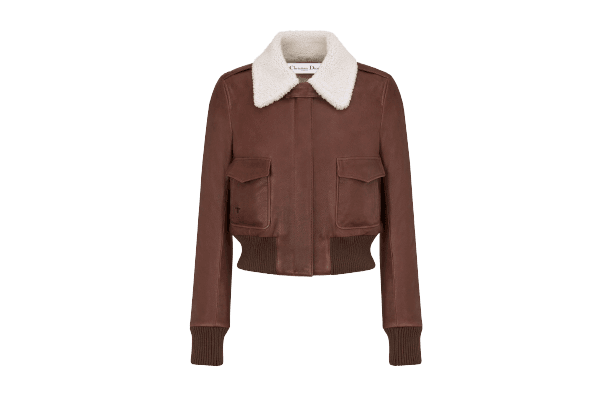 BOMBER JACKET Brown sheep leather and fur in one