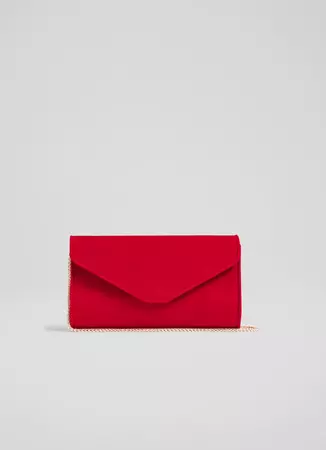 Dominica Red Suede Clutch Bag | Handbags | Collections | L.K.Bennett, London