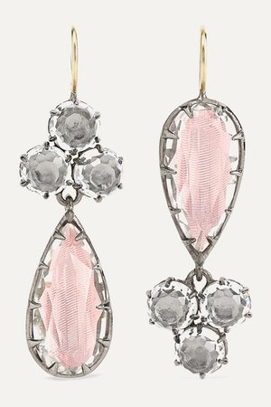 Larkspur & Hawk | Sadie rhodium-dipped quartz earrings | NET-A-PORTER.COM