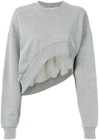 Marques'almeida asymmetric cropped sweatshirt