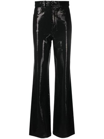 ROTATE Foil Jersey straight-leg Trousers - Farfetch