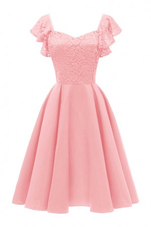 pink ruffle lace dress
