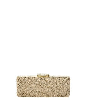 Flora Bella San Remo Raffia Clutch Bag | Neiman Marcus