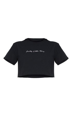 PRETTYLITTLETHING Petite Grey Marl Slogan Cropped T-Shirt | PrettyLittleThing USA