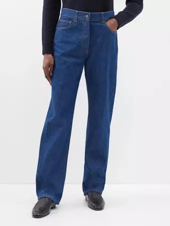 Blue Borjis straight-leg selvedge jeans | The Row | MATCHES UK