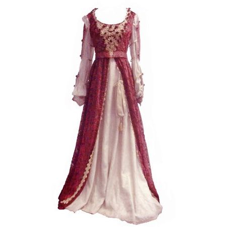 red pink medieval renaissance dress