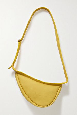 Chartreuse Slouchy Banana small textured-leather shoulder bag | The Row | NET-A-PORTER