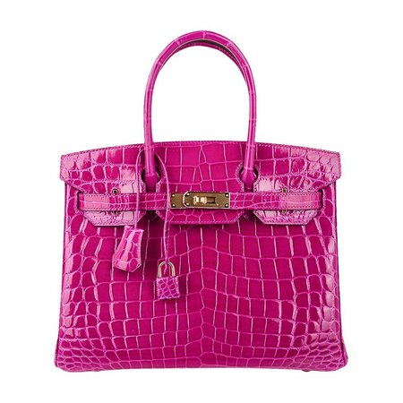 Hermes Birkin 30 Bag Rose Scheherazade Pink Crocodile Gold Hardware For Sale at 1stdibs
