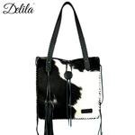 Delila 100% Genuine Leather Hair-On Hide Tote Bag – Vintage Country Couture