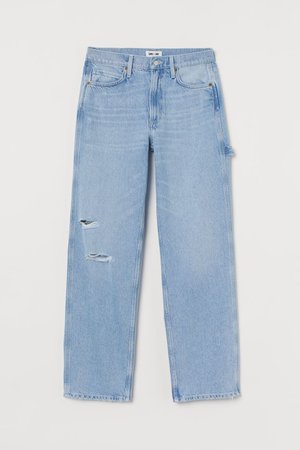 Slouch Straight High Jeans - Light denim blue - Ladies | H&M CA
