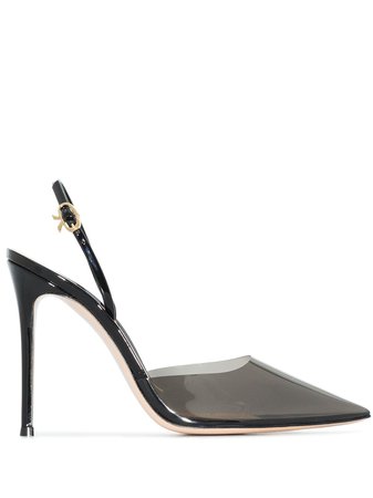 Shop Gianvito Rossi Ribbon D'Orsay 105mm slingback pumps with Express Delivery - FARFETCH