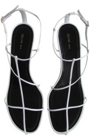 celine white cage sandals