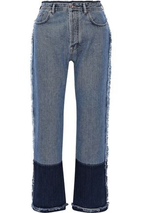 Myrja frayed two-tone high-rise straight-leg jeans | ACNE STUDIOS | Sale up to 70% off | THE OUTNET