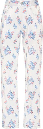 Area Floral Printed Five Pocket Pants Size: XS