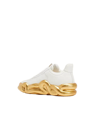 white gold sneakers snakes shoes
