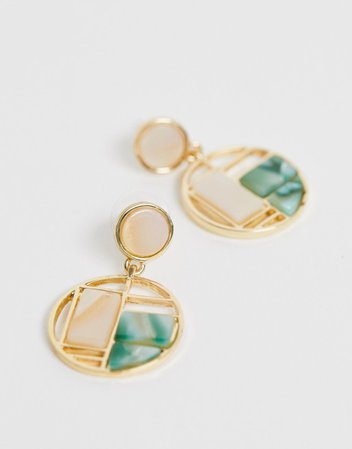 Glamorous Exclusive enamel color block drop earrings | ASOS