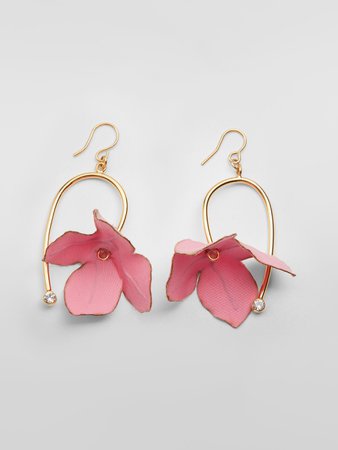 FLORA Earrings In Fabric And Rhinestone With Pink Flower from the Marni Spring/Summer 2020 collection | Marni Online Store