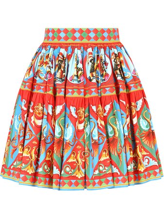 Shop Dolce & Gabbana graphic-print flared skirt with Express Delivery - FARFETCH