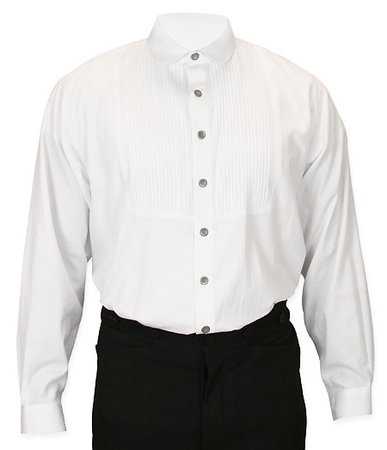 men’s white Victorian shirt.
