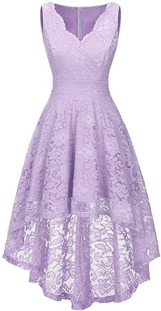 Amazon.com: Vinvv Women Floral Lace Dress Asymmetrical Hi-lo Cocktail Party Dresses Vintage Maxi Bridesmaid Dress: Clothing