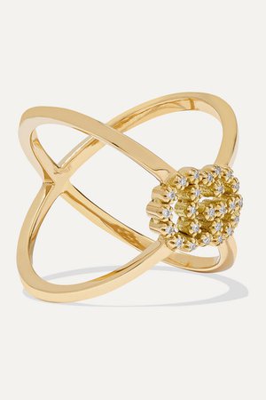 Gucci | GG Running 18-karat gold diamond ring | NET-A-PORTER.COM