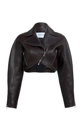 Cropped Leather Moto Jacket By Alaïa | Moda Operandi