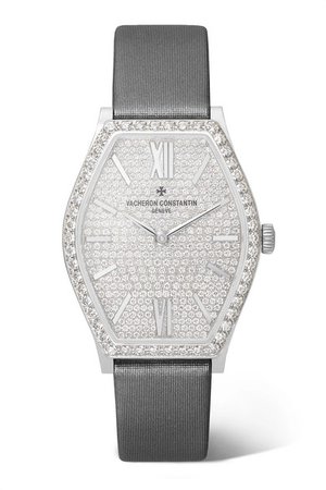 Vacheron Constantin | Malte 28.4mm small 18-karat white gold, satin and diamond watch | NET-A-PORTER.COM