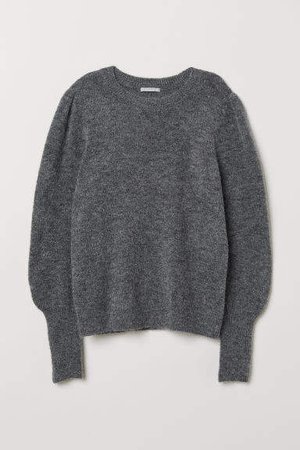 Knit Wool-blend Sweater - Gray
