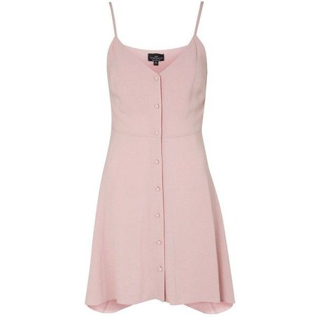 blush pink button down cami dress