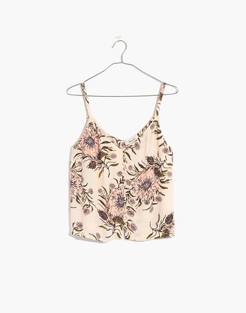 Button-Down Cami in Painted Blooms pink