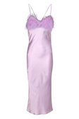 Feather Trim Bias Cut Slip Dress | boohoo lilac