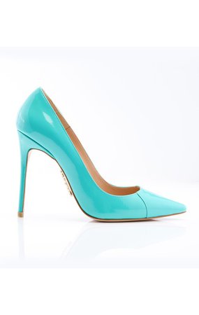 Shoes: 'PARIS' Aqua Patent Leather Pointy Toe Heels 5"