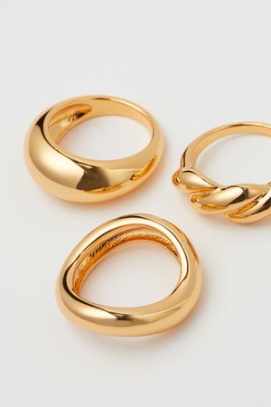 3-pack Gold-plated Rings - Gold-colored - Ladies | H&M US