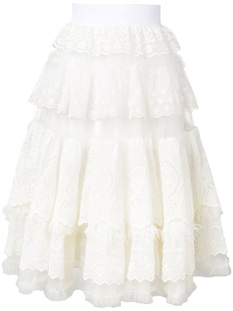Dolce & Gabbana lace frill flared skirt $6,367 - Buy Online AW19 - Quick Shipping, Price