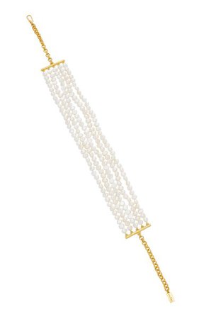 Rilla Gold-Plated Pearl-Embellished Necklace By Valére | Moda Operandi