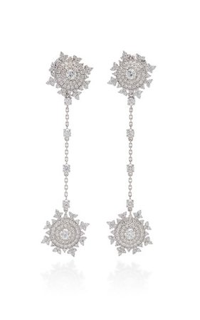 Petite Tsarina Detachable 18k White Gold Long Earrings By Nadine Aysoy | Moda Operandi