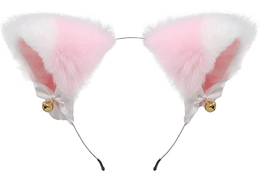 Pink and white cat ears