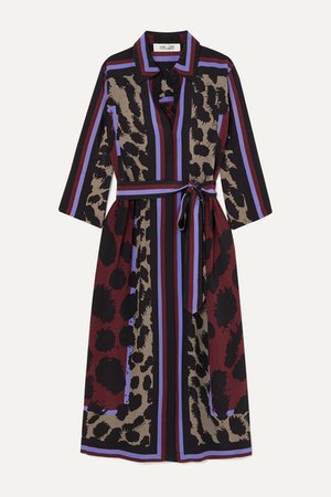 Diane von Furstenberg | Sogol belted printed silk crepe de chine midi dress | NET-A-PORTER.COM