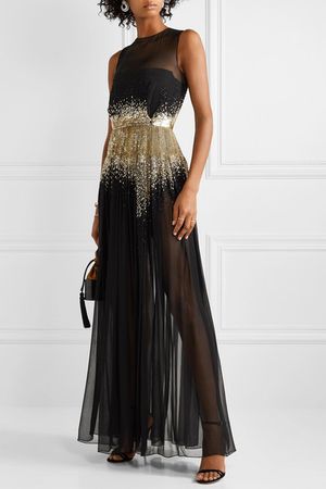 Oscar de la Renta | Embellished silk-chiffon gown | NET-A-PORTER.COM