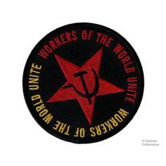 USSR COMMUNIST PATCH workers of the world unite Hammer Sickle embroidered iron-on symbol