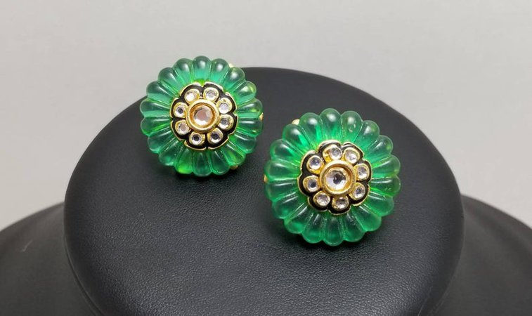 CRAFT Green Earrings | Etsy