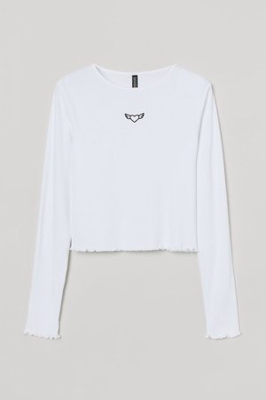 Long-sleeved Top - White