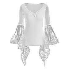 white butterfly sleeves lace long sleeve top - Google Search