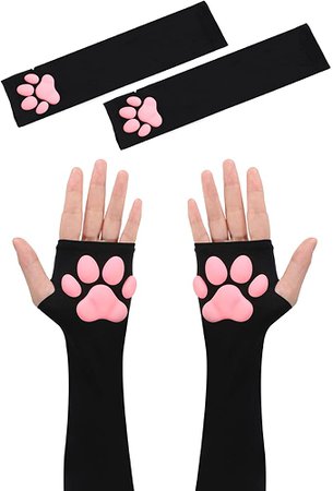Cute Cat Paw Gloves Mittens 3D Cat Claw Pad Gloves Halloween Cat Gloves Kawaii Cosplay Soft 3D Kitten Paw Pad Toe Beans Mittens for Women Cosplay Halloween (Black) : Clothing, Shoes & Jewelry
