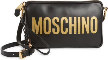 Moschino Logo Leather Clutch | Nordstrom