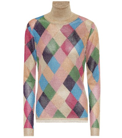 Lamé turtleneck sweater