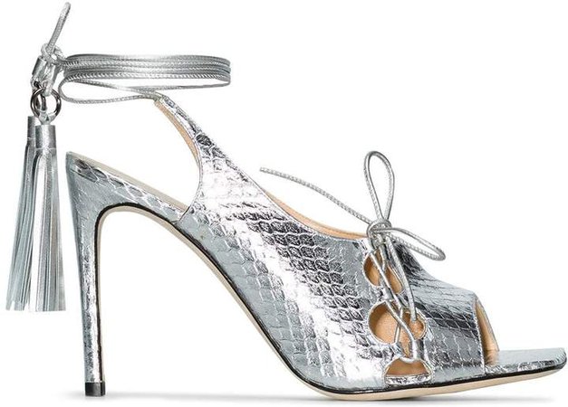 Liudmila metallic 100 lace-up sandals