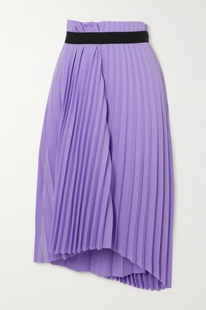 Balenciaga Purple Asymmetric Pleated Skirt